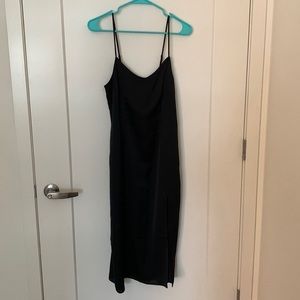 Abercrombie black silk slip midi dress size S- NWT